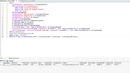 Quick database information